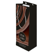 Firmenmarke: KEIN Mindest-Firmenlogo Geschenktüte Für Weinflaschen (Rückseite Schrägansicht)