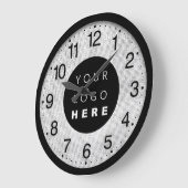 Firmenminimalismus Benutzerdefiniertes Logo Grau S Große Wanduhr (Winkel)