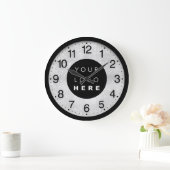 Firmenminimalismus Benutzerdefiniertes Logo Grau S Große Wanduhr (Zuhause)