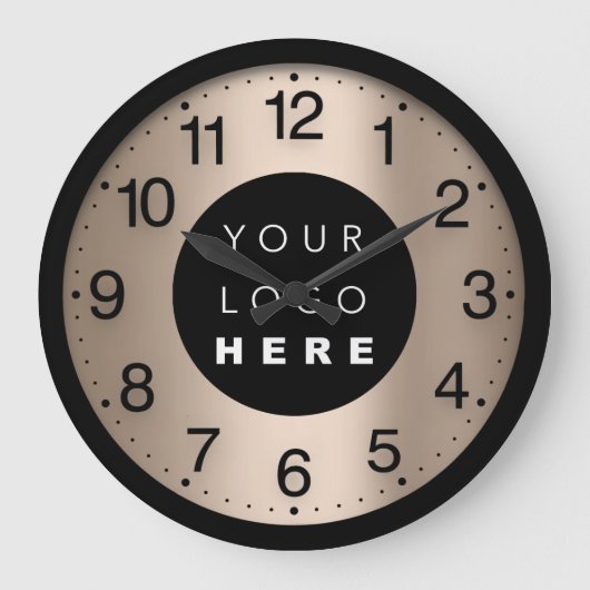 Firmenminimalismus Eigenes Logo für die Rose von E Große Wanduhr (Vorderseite)