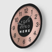 Firmenminimalismus Rose Blush Tropfens Logo Große Wanduhr (Winkel)