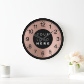 Firmenminimalismus Rose Blush Tropfens Logo Große Wanduhr (Zuhause)
