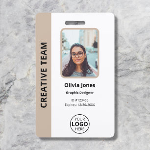 Firmenmitarbeiter-Foto-ID Beige Ausweis
