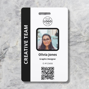 Firmenmitarbeiter-Foto-ID-QR-Code Schwarz Ausweis