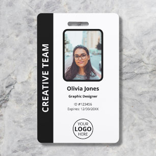 Firmenmitarbeiter-Foto-ID-QR-Code Schwarz Ausweis