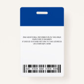 Firmenmitarbeiter - Logo, Foto, Strichcode-Abzeich Ausweis (Rückseite)