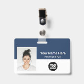 Firmenmitarbeiter, Name, Logo, Foto-ID Ausweis (Vorderseite mit Clip)