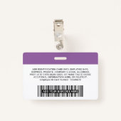 Firmenmitarbeiter, Name, Logo, Foto-ID Ausweis (Rückseite mit Klammer)