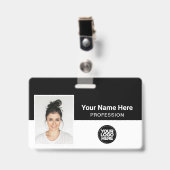 Firmenmitarbeiter, Name, Logo, Foto-ID Ausweis (Vorderseite mit Clip)