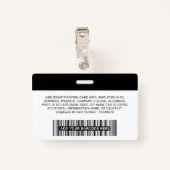 Firmenmitarbeiter, Name, Logo, Foto-ID Ausweis (Rückseite mit Klammer)