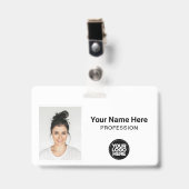 Firmenmitarbeiter, Name, Logo, Foto-ID Ausweis (Vorderseite mit Clip)