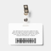 Firmenmitarbeiter, Name, Logo, Foto-ID Ausweis (Rückseite mit Clip)