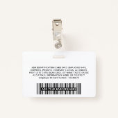 Firmenmitarbeiter, Name, Logo, Foto-ID Ausweis (Rückseite mit Klammer)