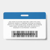Firmenmitarbeiter, Name, Logo, Foto-ID Ausweis (Rückseite)