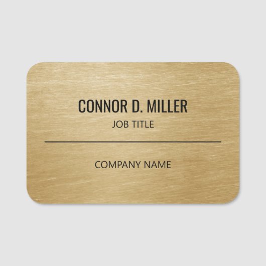 Firmenmitarbeiter Namensschild Faux Gold (Vorderseite)