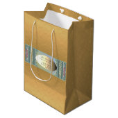 Firmenname/Anschrift Floral & Golden Gift Bag Mittlere Geschenktüte (Vorderseite Schrägansicht)