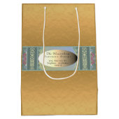 Firmenname/Anschrift Floral & Golden Gift Bag Mittlere Geschenktüte (Rückseite)