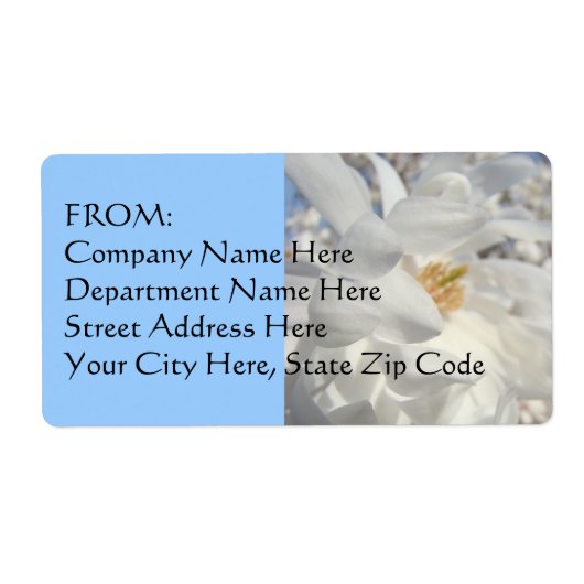 Firmenname Anschrift Labels Blue Floral (Vorne)