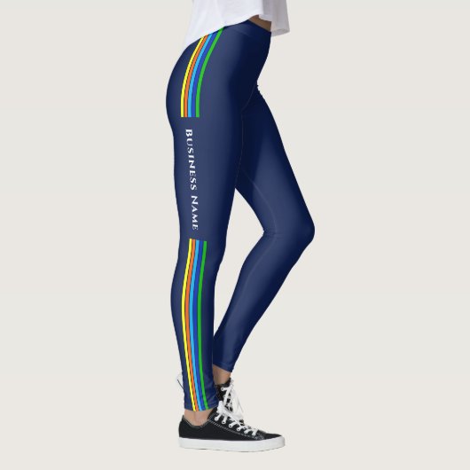 Firmenname Benutzerdefinierte vertikale Streifen Leggings (Rechts)