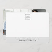 Firmenname Berufliches Foto Grau Mitteilungskarte (Vorne/Hinten)