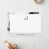 Firmenname Berufliches Foto Grau Mitteilungskarte (Vorderseite/Rückseite Beispiel)