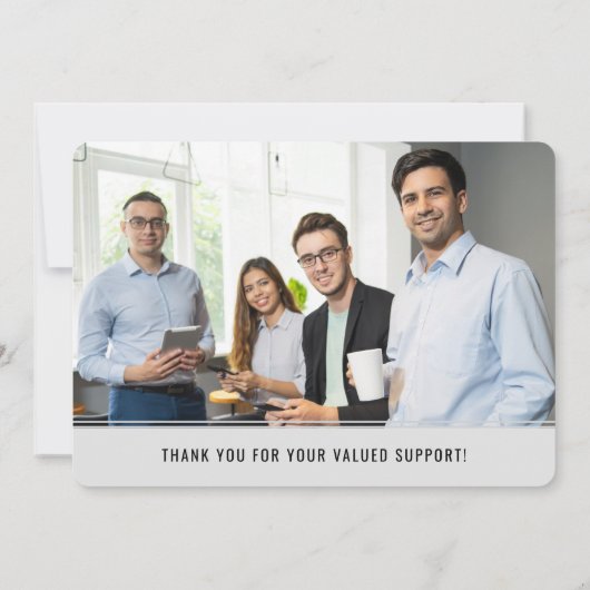 Firmenname Berufliches Foto Grau Mitteilungskarte (Rückseite)