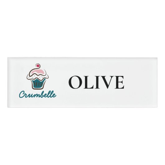 Firmenname: Custom Cupcake Bakeholder-Logo Namenschild (Vorderseite)