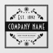 Firmenname, dekorativ fensteraufkleber (Blatt)