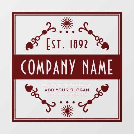 Firmenname, dekorativ fensteraufkleber (Blatt)