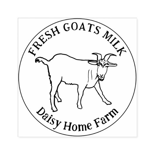 Firmenname der Ziegenmilch Gummistempel (Prägung)