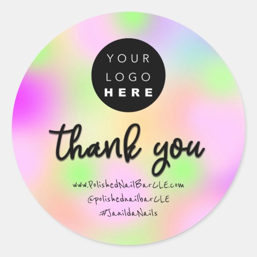 Firmenname des Logos Vielen Dank, dass Sie die Fir Runder Aufkleber (Vorderseite)