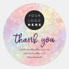Firmenname des Logos Vielen Dank Einkauf Lila Rose Runder Aufkleber