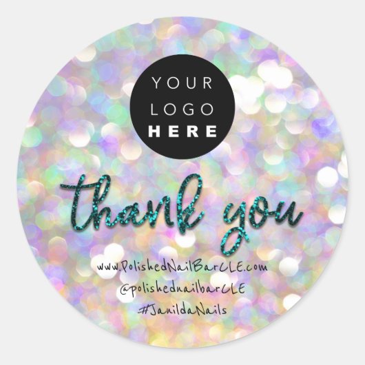 Firmenname des Logos Vielen Dank ShoppingHolograph Runder Aufkleber (Vorderseite)