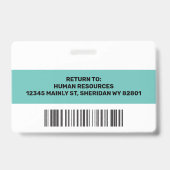 Firmenname des Mitarbeiter-Fotos Ausweis (Rückseite)