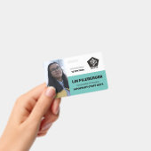 Firmenname des Mitarbeiter-Fotos Ausweis (Handheld)