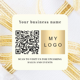Firmenname Elfenbein-Logo QR-Code Quadratischer Aufkleber