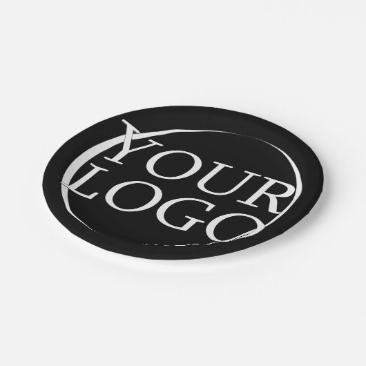 Firmenname Erstellen Sie Ihren Firmentext Pappteller (Schrägansicht)