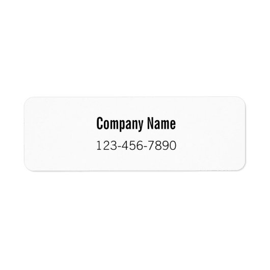 Firmenname (Fett) und Telefonnummer Produkt (Vorne)