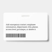 Firmenname, Firmenbezeichnung, Bar, Logo Ausweis (Rückseite)