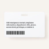 Firmenname, Firmenbezeichnung, Bar, Logo Ausweis (Rückseite)