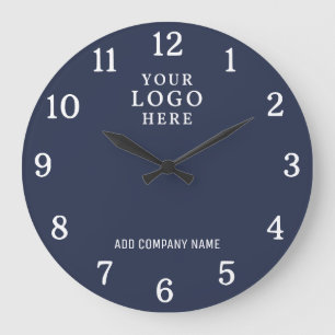 Firmenname Firmenlogo Firmenlogo Blaue Markenbezei Große Wanduhr