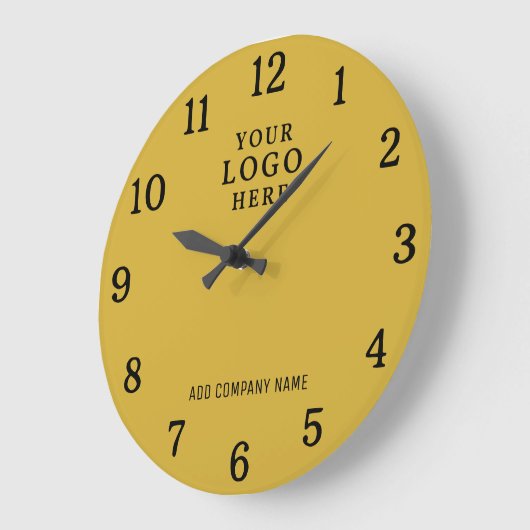 Firmenname Firmenlogo Markenwerbung Gold Große Wanduhr (Winkel)