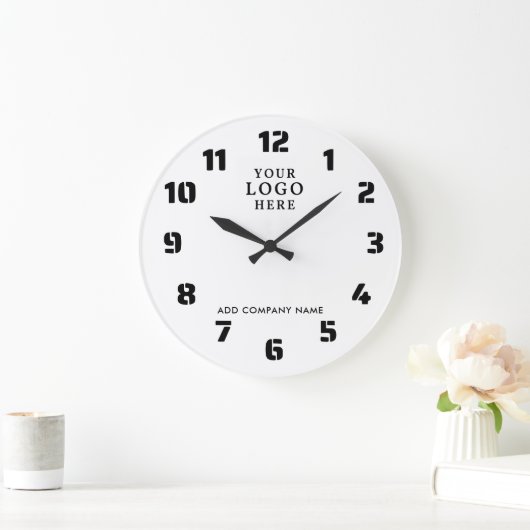 Firmenname Firmenlogo Markenwerbung Große Wanduhr (Zuhause)