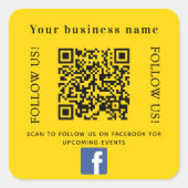 Firmenname gelb ql Code Facebook Quadratischer Aufkleber (Vorderseite)