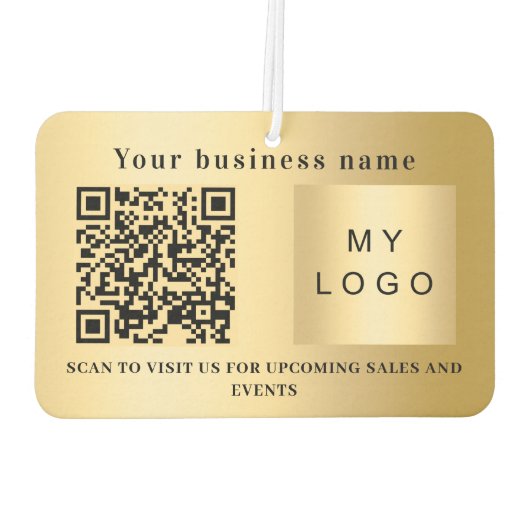 Firmenname Gold Logo qr Code Autolufterfrischer (Rückseite)