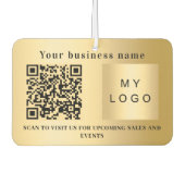 Firmenname Gold Logo qr Code Autolufterfrischer (Vorderseite)