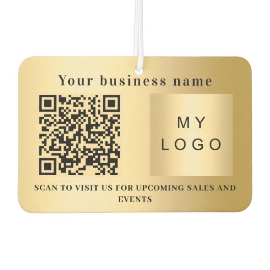 Firmenname Gold Logo qr Code Autolufterfrischer (Vorderseite)
