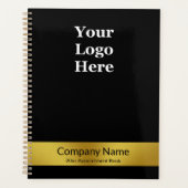 Firmenname Gold und Schwarze Logos Terminierungsbu Planer (Vorderseite)