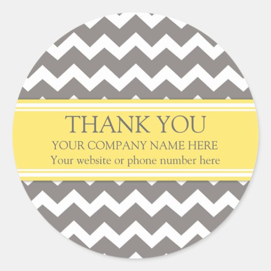 Firmenname Grau Zickzack Runder Aufkleber (Vorderseite)