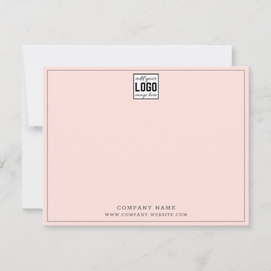 Firmenname Graue Linie Rosa Mitteilungskarte (Vorderseite)